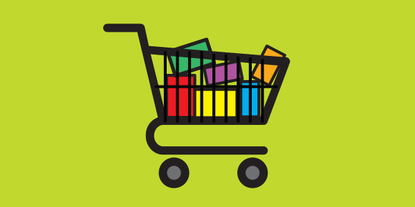 Shopping trolley full of items